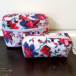 Vera Bradley Vineyard Floral Cosmetic Case Set